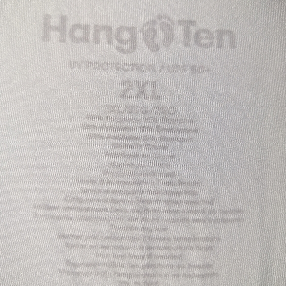 Hang Ten White Long Sleeve Tee Classic Comfort With A SPF 50 Material. 2XL - Picture 2 of 8